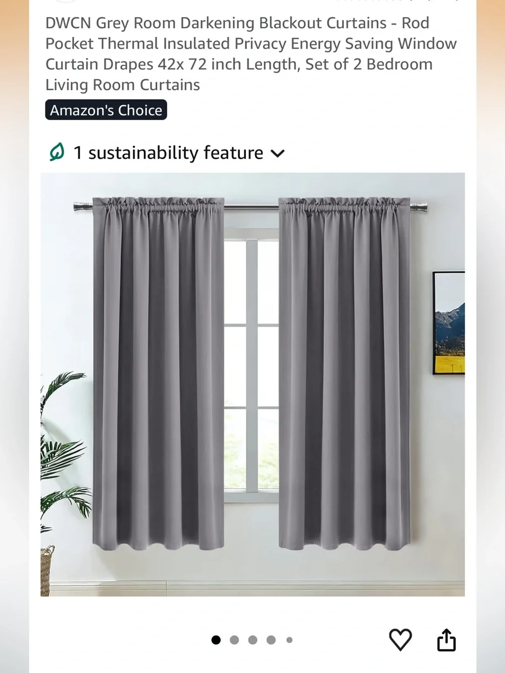 Amazon Gray Curtain Panel Set - Solid Gray Drapes